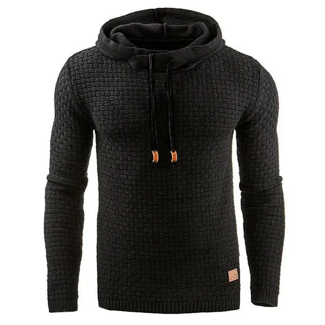 2020 Brand Long Sleeve Solid Color Hooded Mens Sweater Tracksuit Pullovers Casual Sweater Men Sportswear