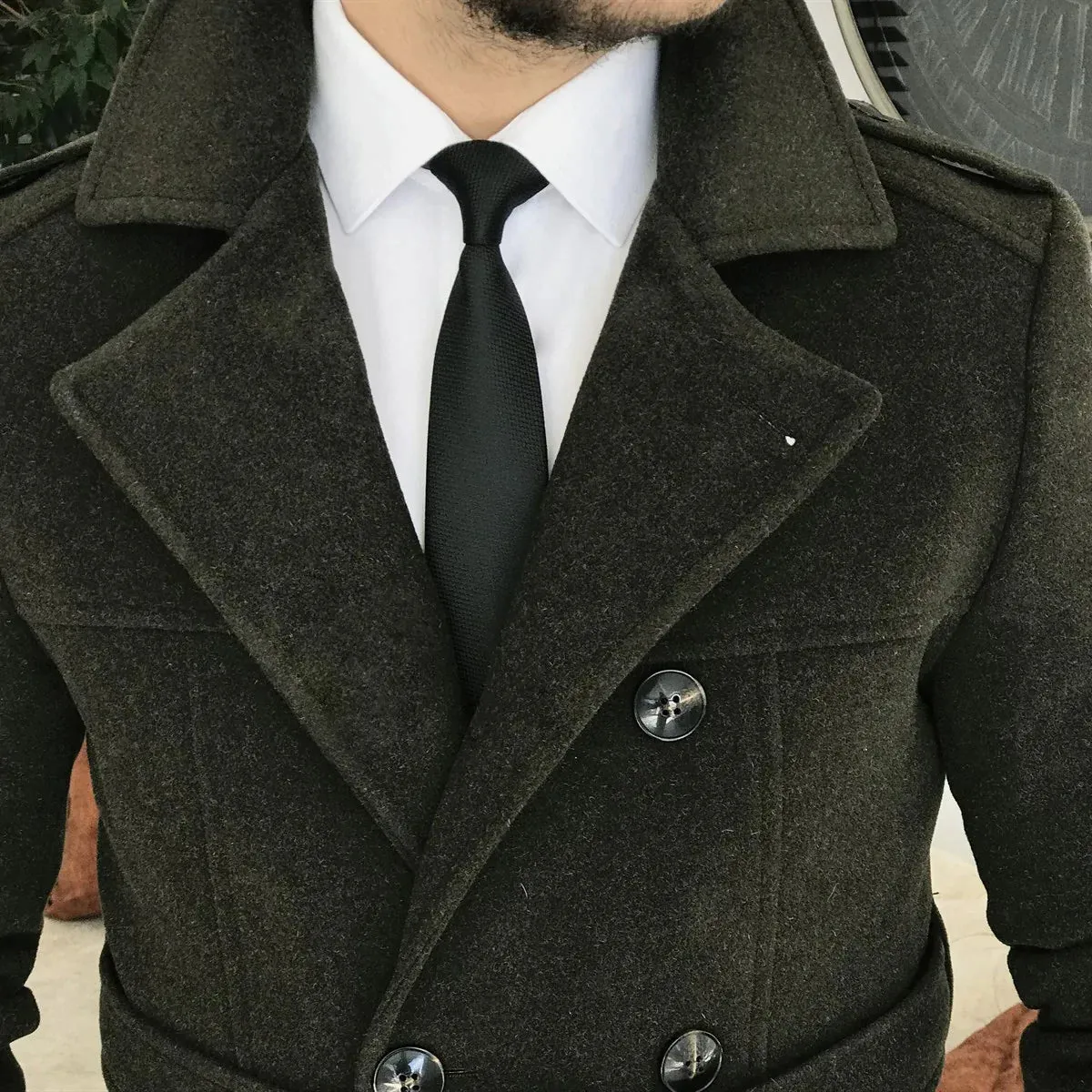 Arctic Dark Green Double Breasted Over Coat by ITALIAN VEGA®