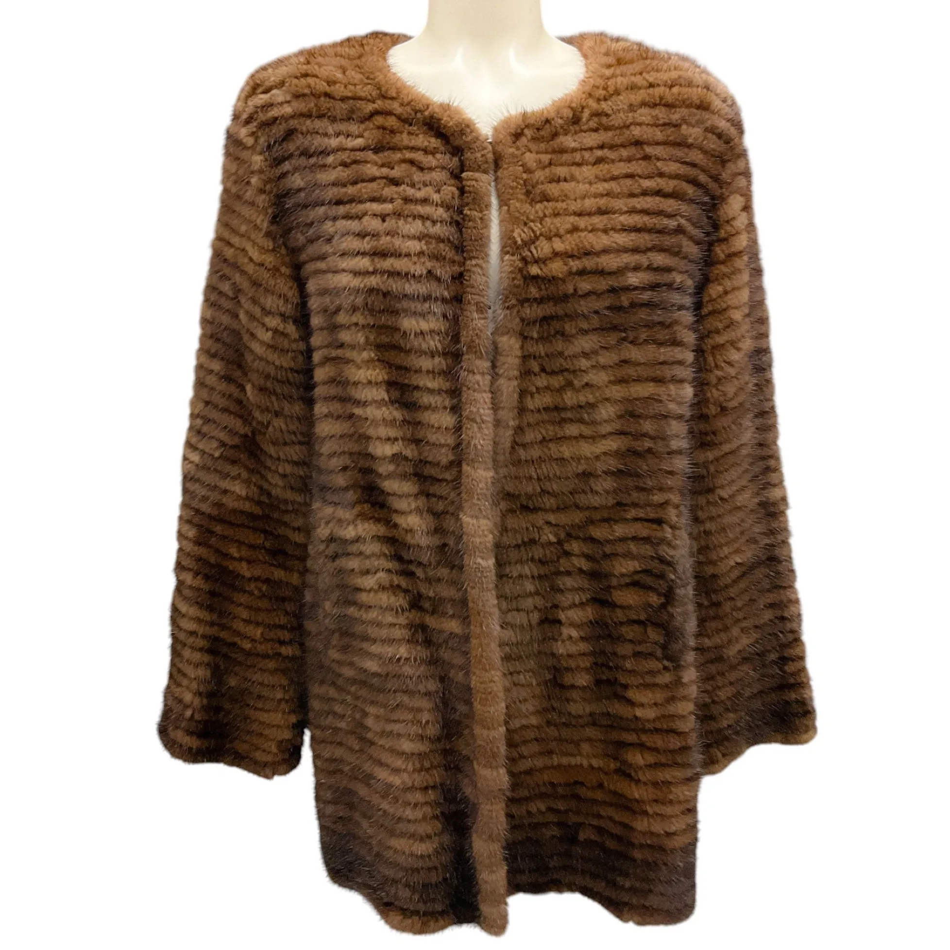 Belle Fare Brown Mink Fur Coat