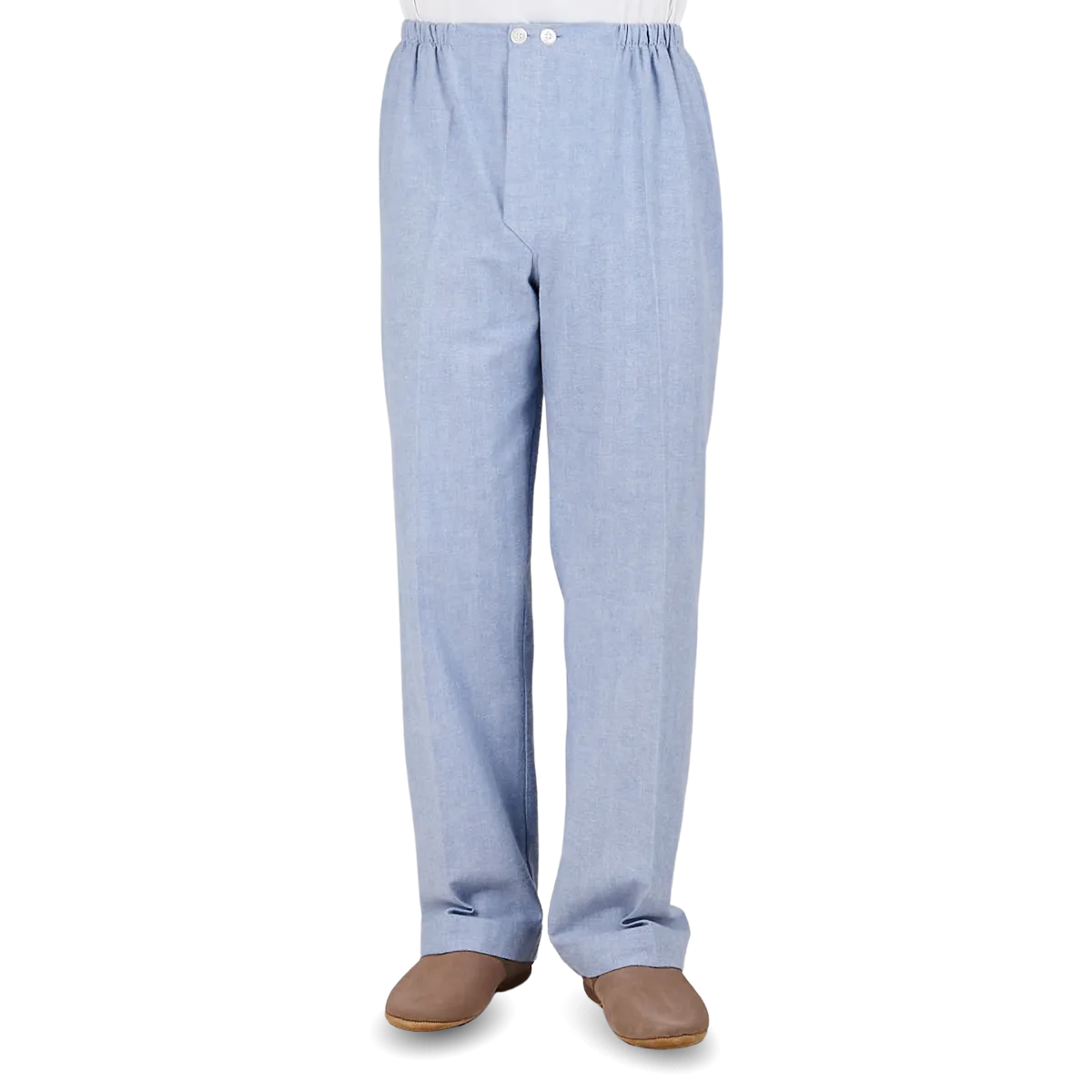 Blue Herringbone Cotton Classic Fit Pyjamas