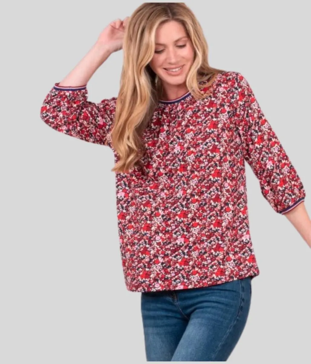 Brakeburn Berry Floral Top