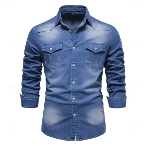 Denim Button-Up Casual Shirt