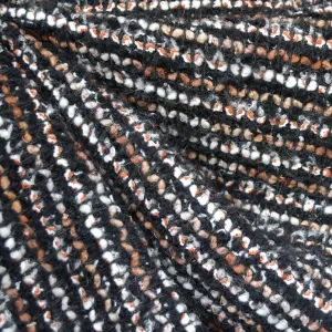 Designer Wool Boucle Knit Coating Black/Rust SY