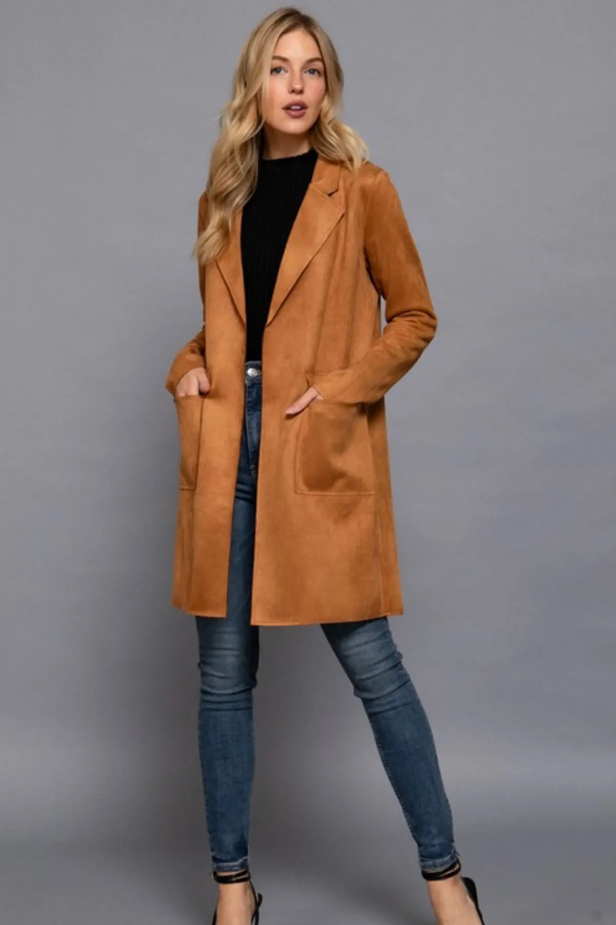 Faux Suede Open Coats - 3 Colors! - FINAL SALE