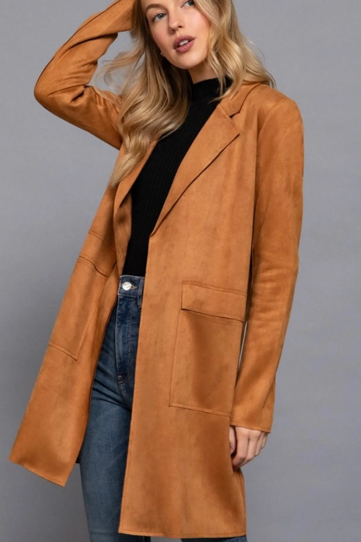 Faux Suede Open Coats - 3 Colors! - FINAL SALE