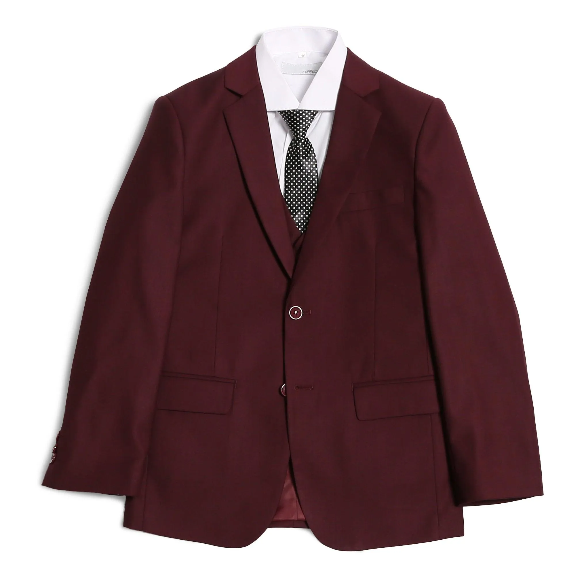 Ferrecci Boys JAX JR 5pc Suit Set Burgundy