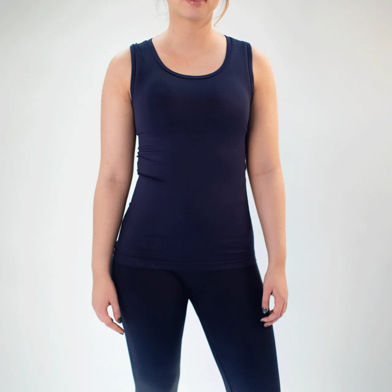 Final Sale Seamless Navy Leaf Tank