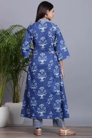 Floral Indigo Kurta Set