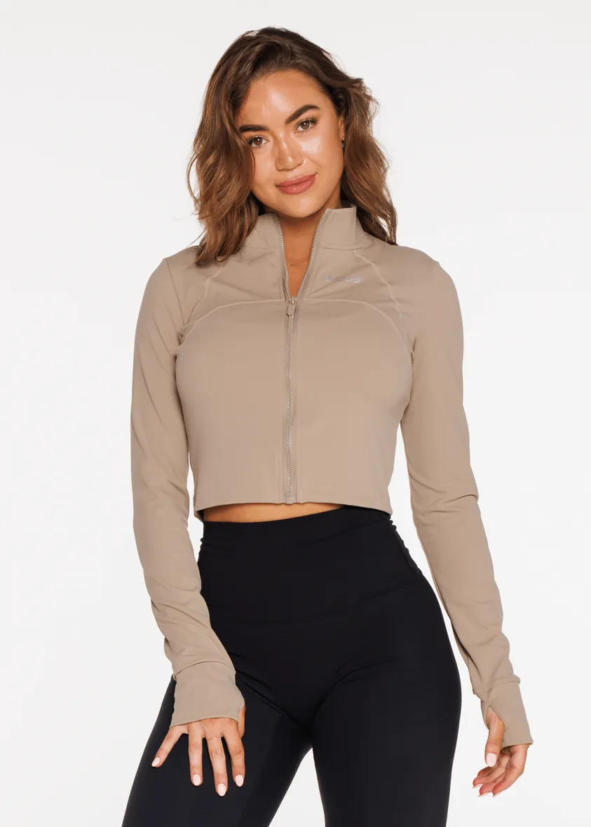 Flow Crop Jacket - Taupe