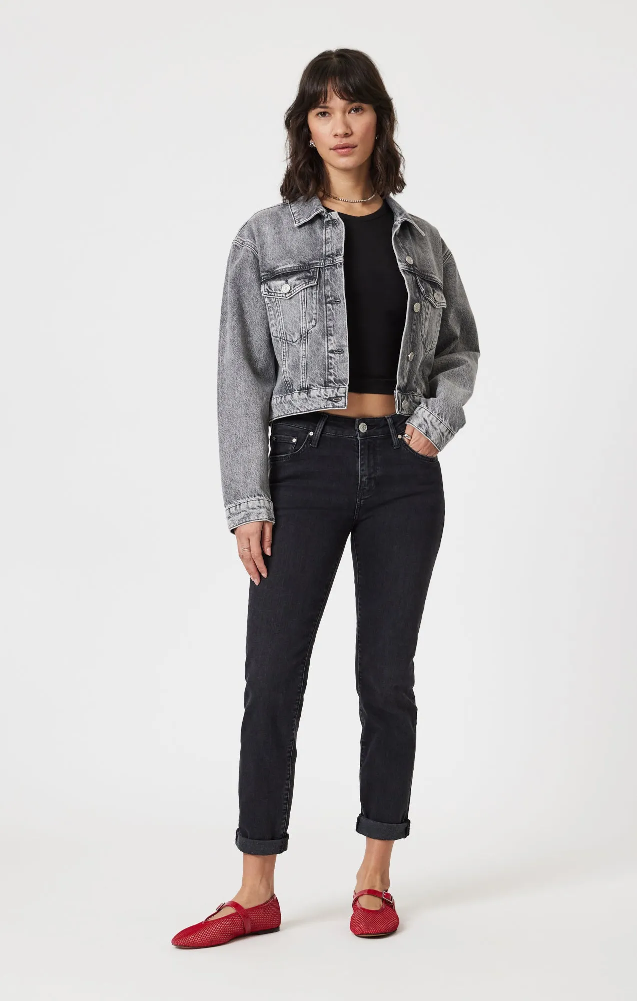 HARMONY DENIM JACKET IN LIGHT SMOKE DENIM