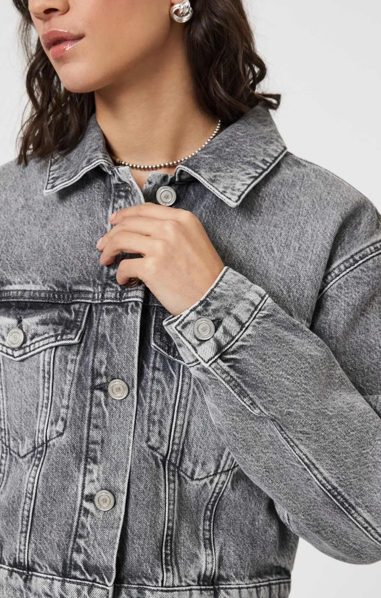 HARMONY DENIM JACKET IN LIGHT SMOKE DENIM