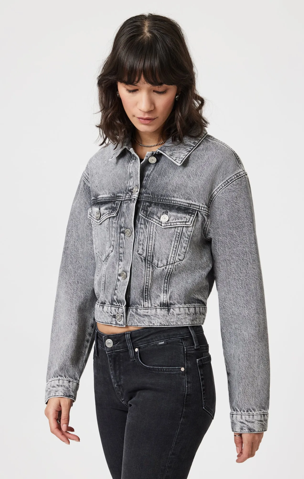 HARMONY DENIM JACKET IN LIGHT SMOKE DENIM