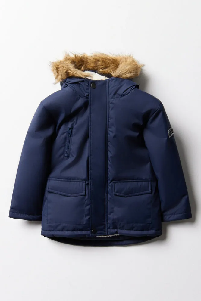 Hooded Parka Jacket Blue