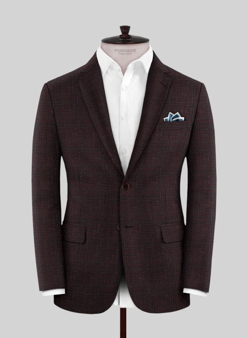 Italian Murano Irgo Checks Wool Linen Silk Suit