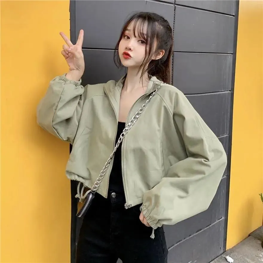 KittenAlarm - Long Sleeve Simple Design Cropped Jackets