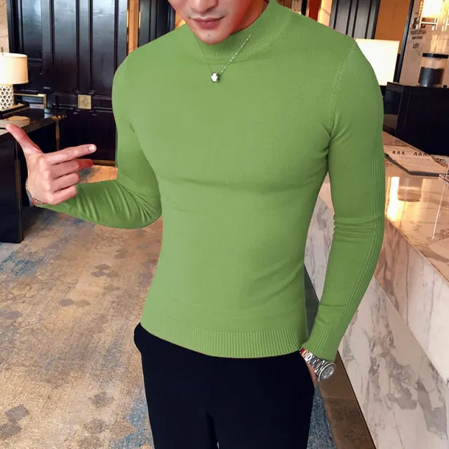 Long Sleeve Knitted Slim Fit Turtleneck Sweater