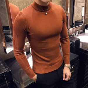 Long Sleeve Knitted Slim Fit Turtleneck Sweater