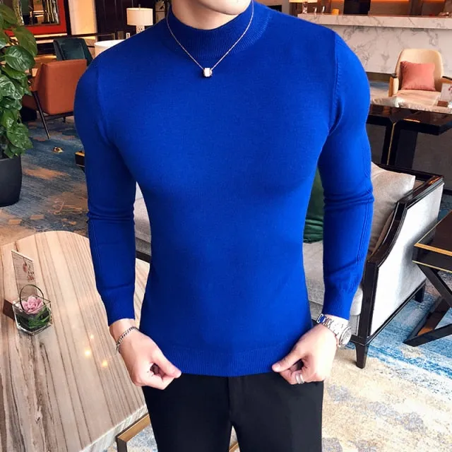 Long Sleeve Knitted Slim Fit Turtleneck Sweater