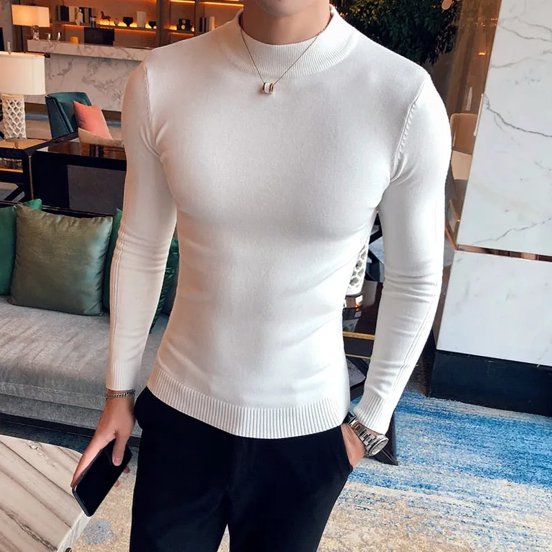 Long Sleeve Knitted Slim Fit Turtleneck Sweater