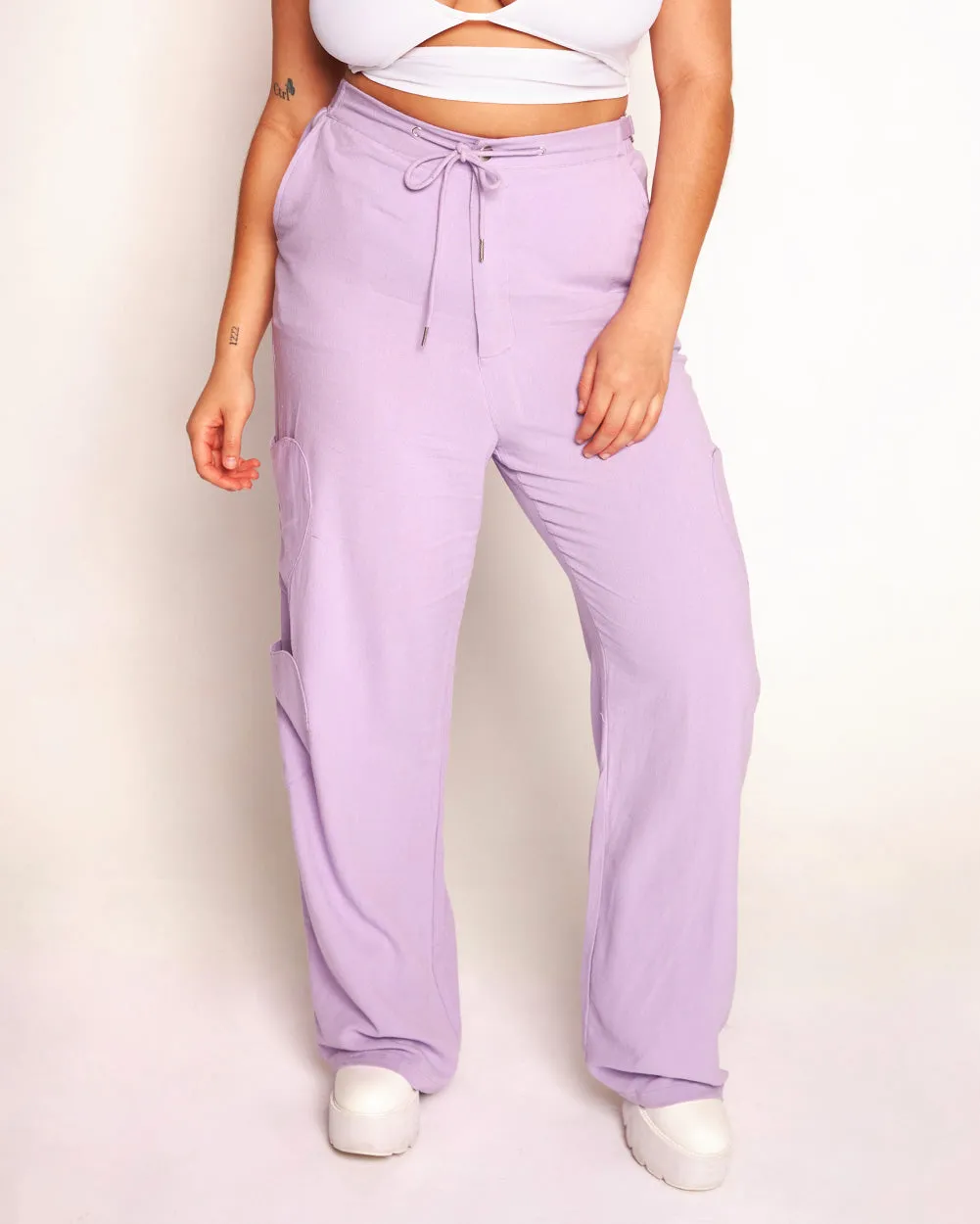 Lover Girl Parachute Pants With Heart Shaped Pockets