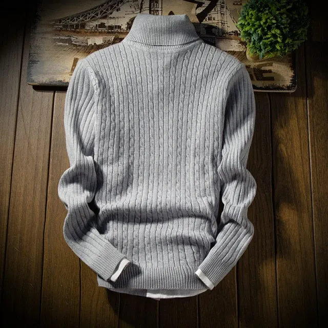 Men Slim Fit Pullover Knitted Turtleneck