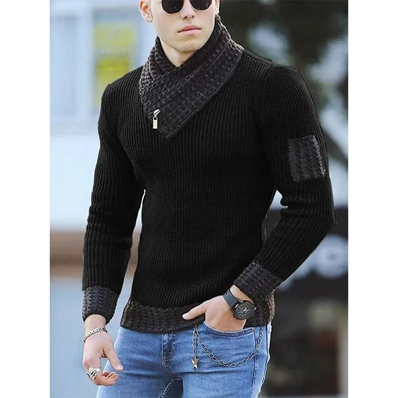 Men Winter Fashion Vintage Style Sweater Slim Fit Warm Pullover