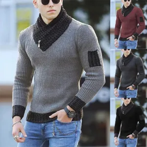 Men Winter Fashion Vintage Style Sweater Slim Fit Warm Pullover