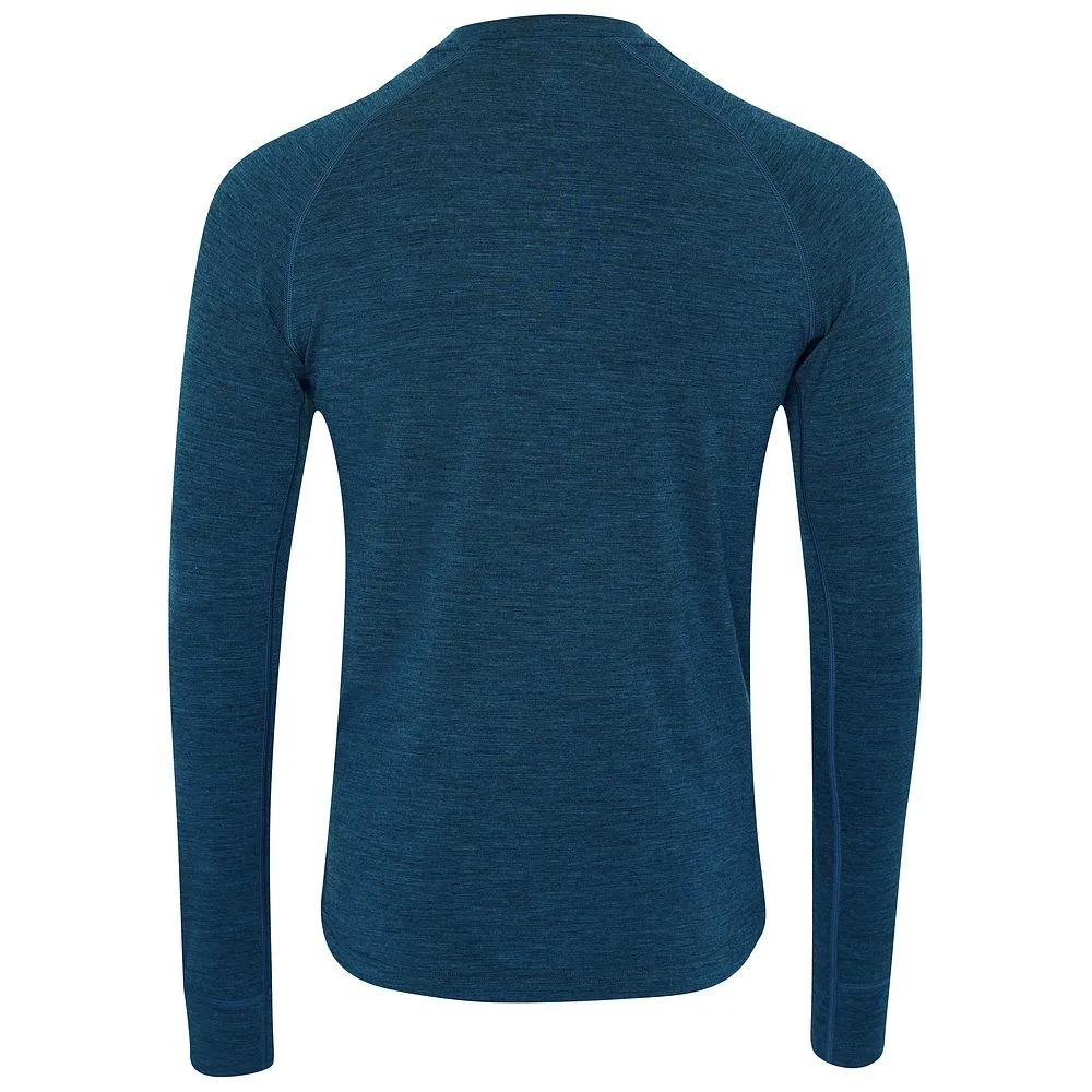 Mens 160 Merino Active Long Sleeve Crew (Petrol)