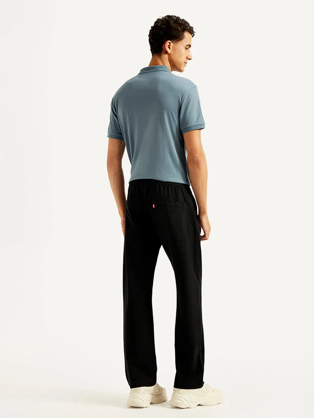 Men's Black Relaxed Fit Track Pants