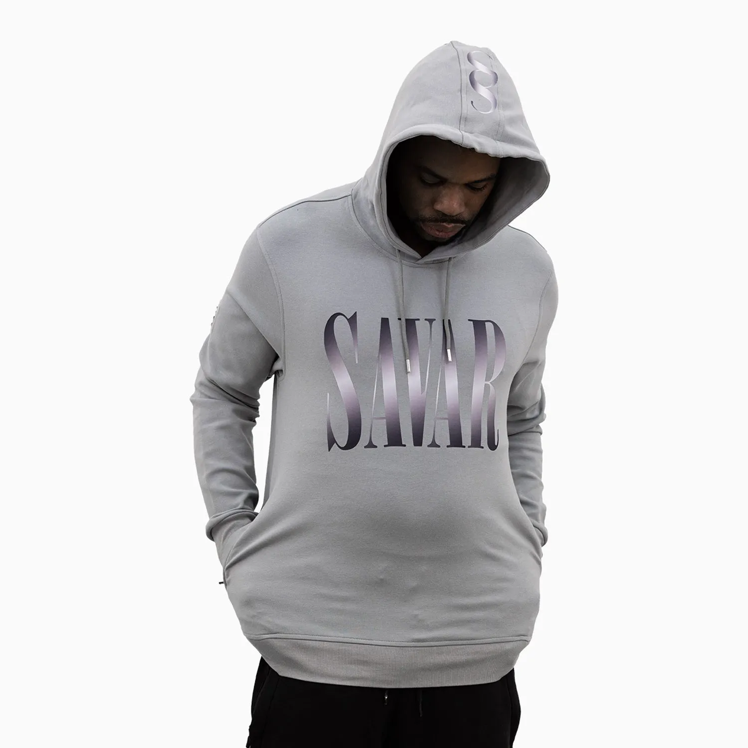 Men's Gradient Text Big Logo Pull Over Hoodie