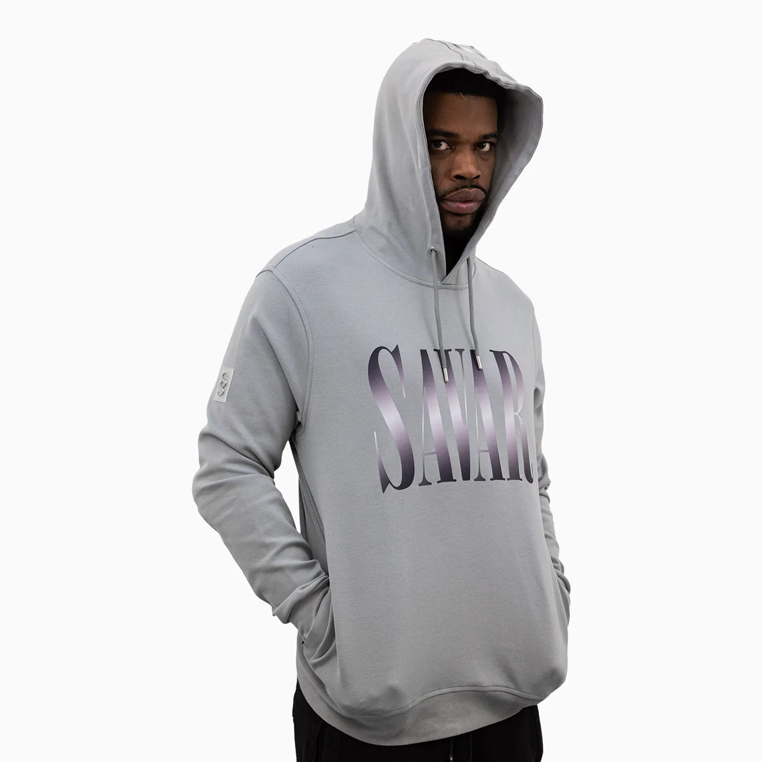 Men's Gradient Text Big Logo Pull Over Hoodie