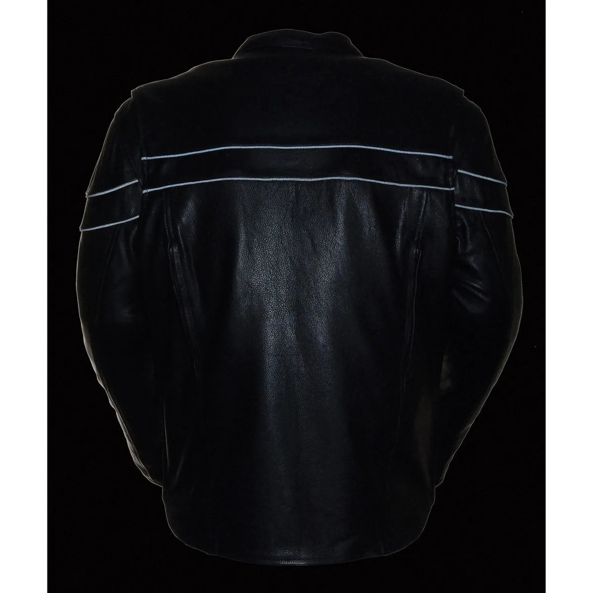 Milwaukee Leather SH1408 Men's Sporty Crossover Vented Black Motorcycle Leather Scooter Jacket