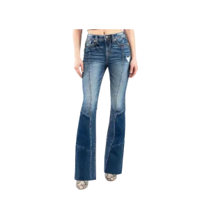 Miss Me Women's High Rise Flare With Front Stitch Jean