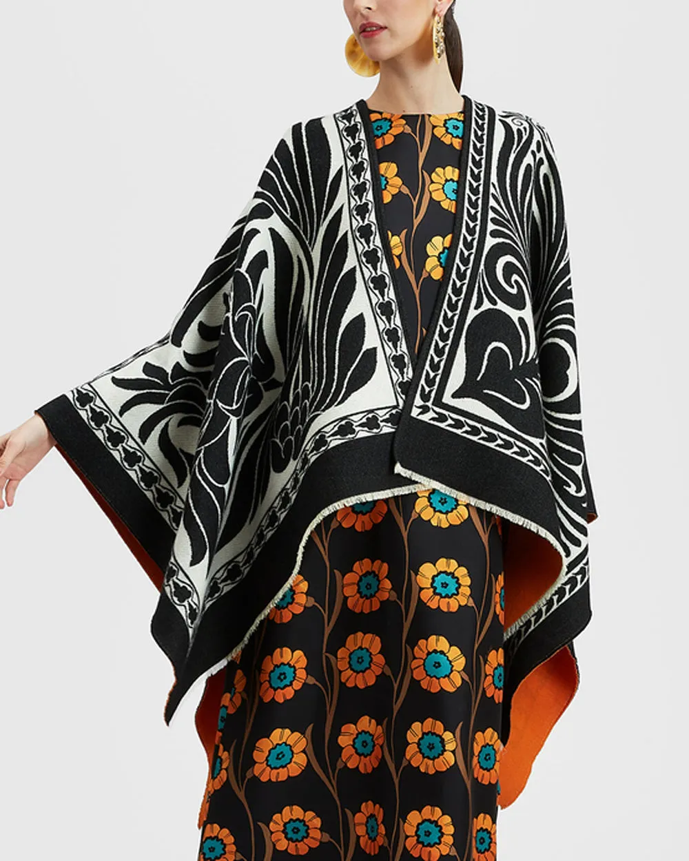 Mix Tiles Reversible Poncho