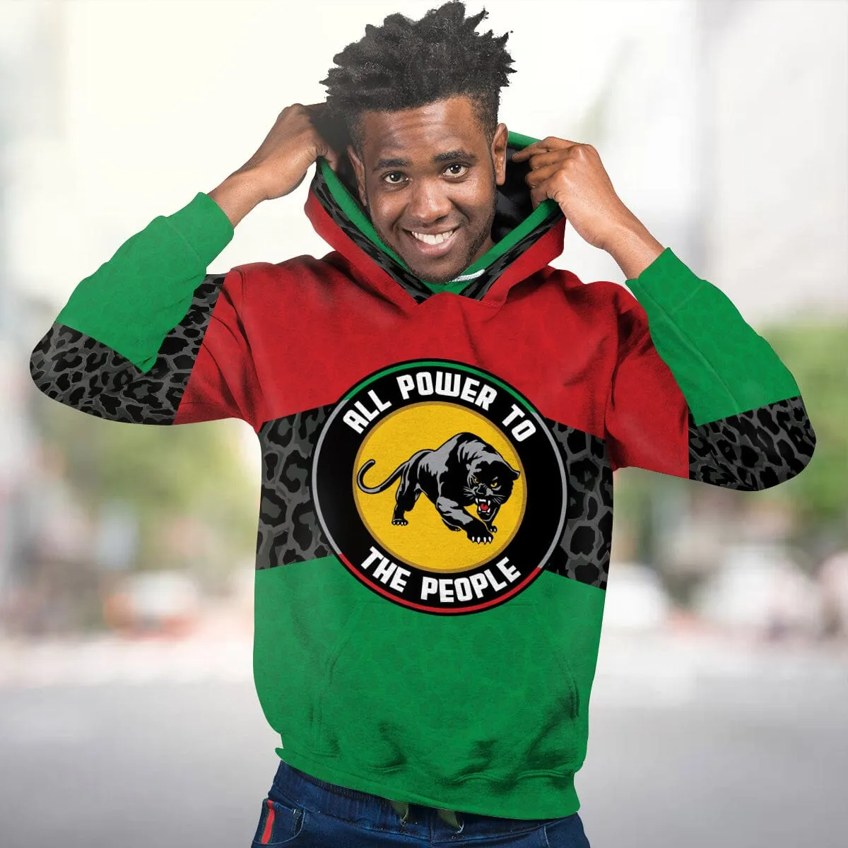 Pan African Panther All-over Hoodie