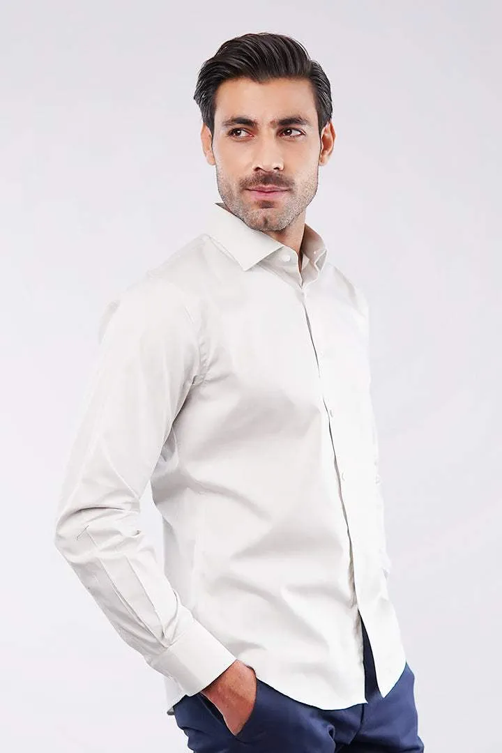 Plain Shirt - Ash White