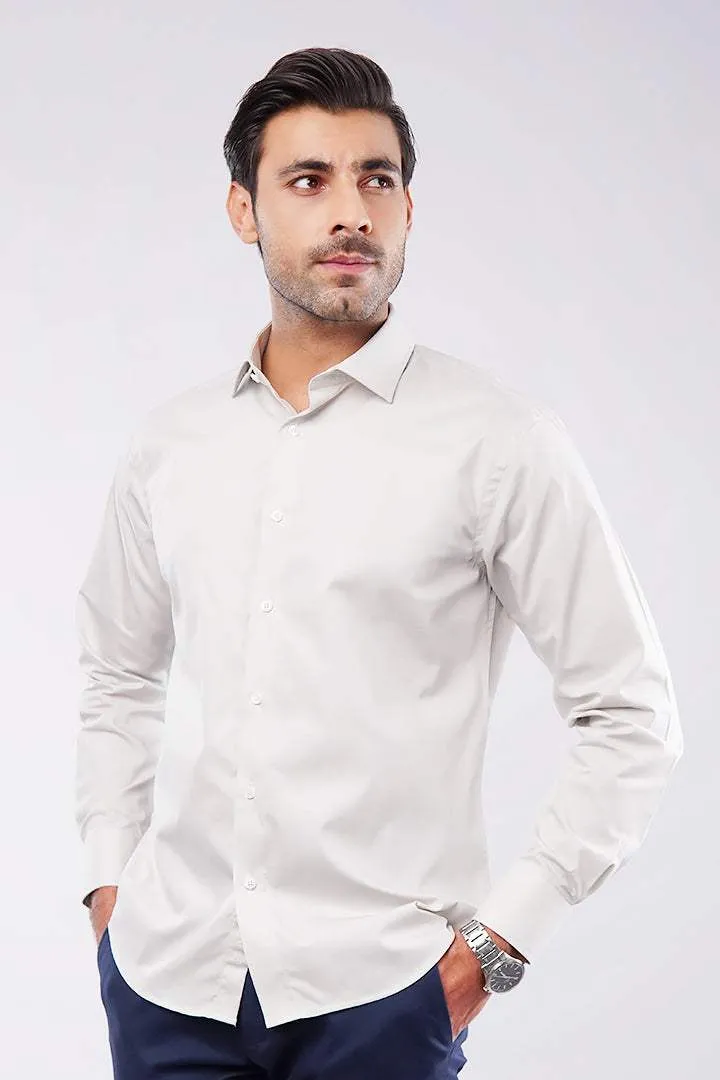 Plain Shirt - Ash White