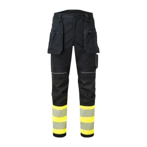 Portwest PW3 Flame Resitant Hi Vis Class 1 Holster Trousers FR416 - Yellow/Black