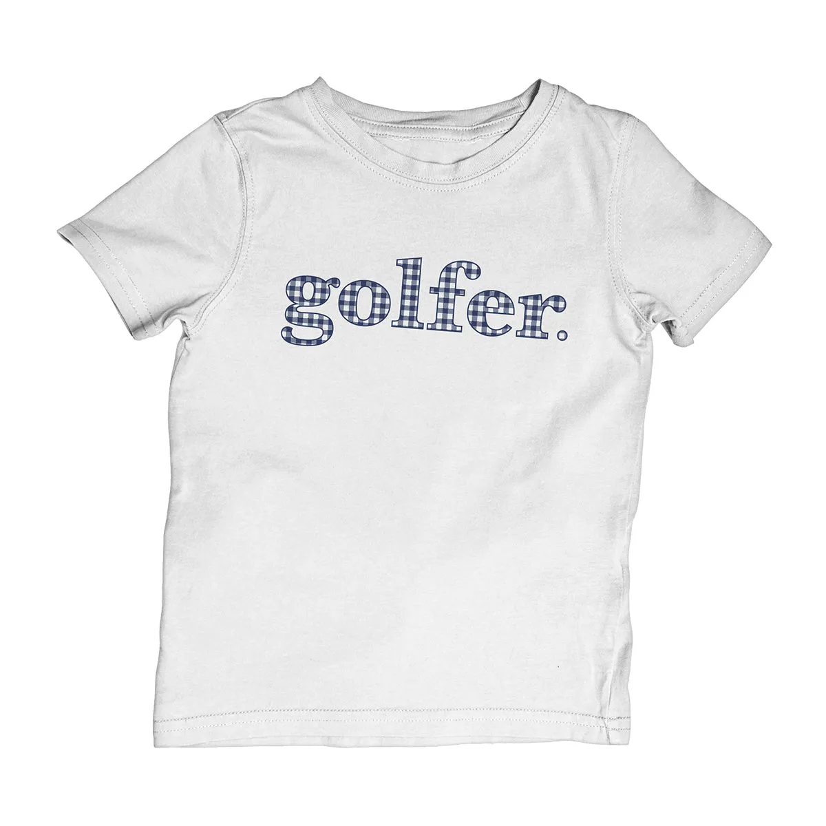 "Golfer" Gingham Tee (Navy Print)