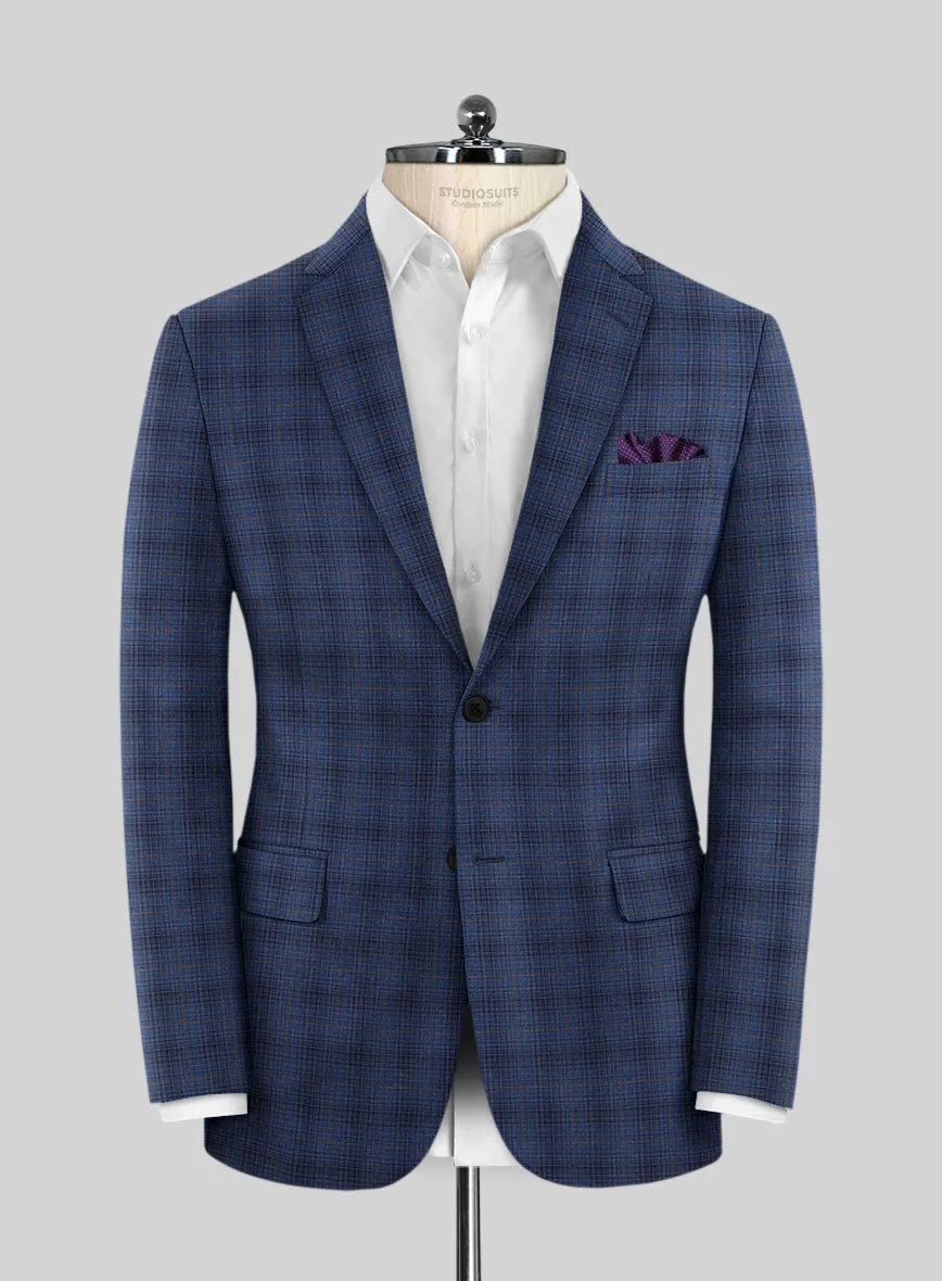 Reda Casal Blue Checks Wool Suit