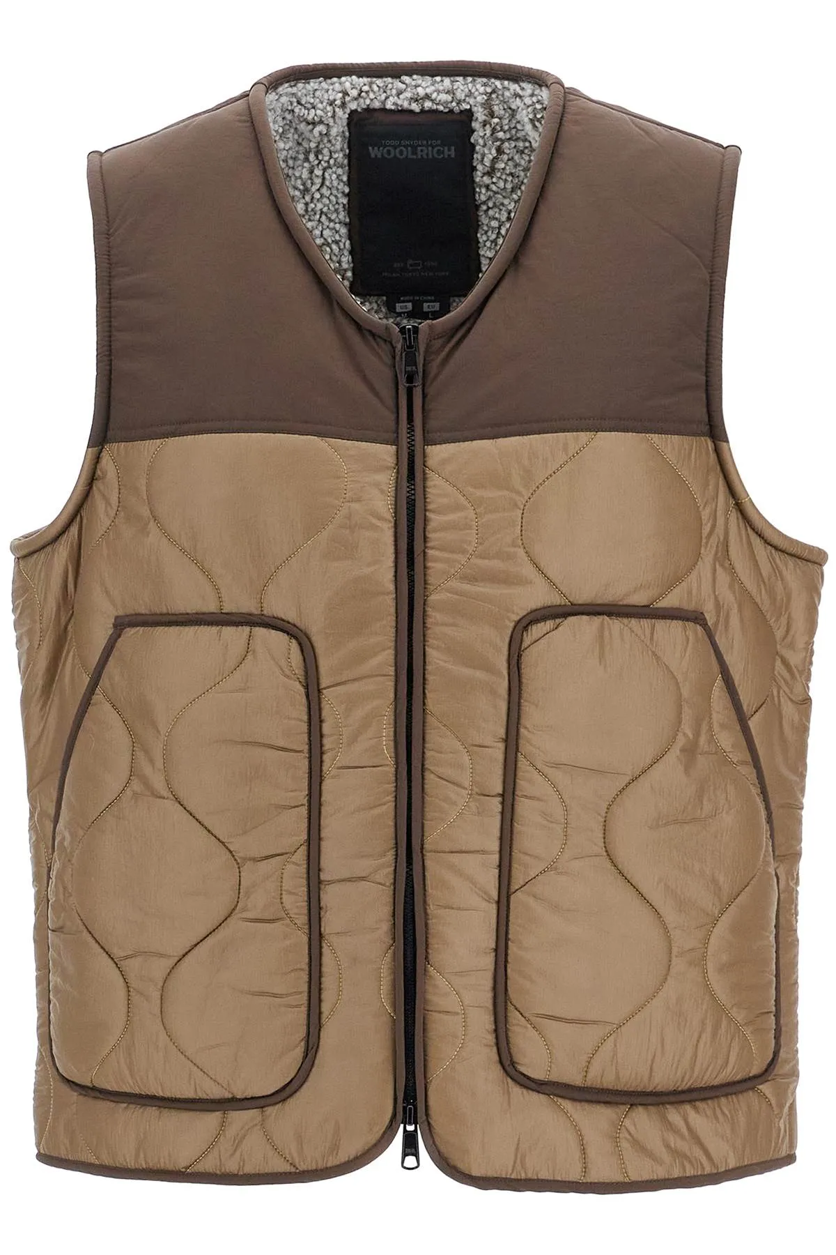 sherpa-lined vest by todd snyder CMWOOUT339MRTD0086 TAUPE