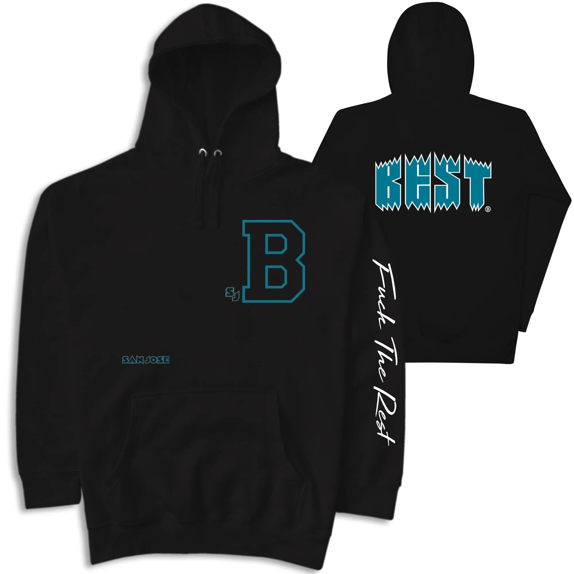 SJ Letterman B Shark Black Hoodie