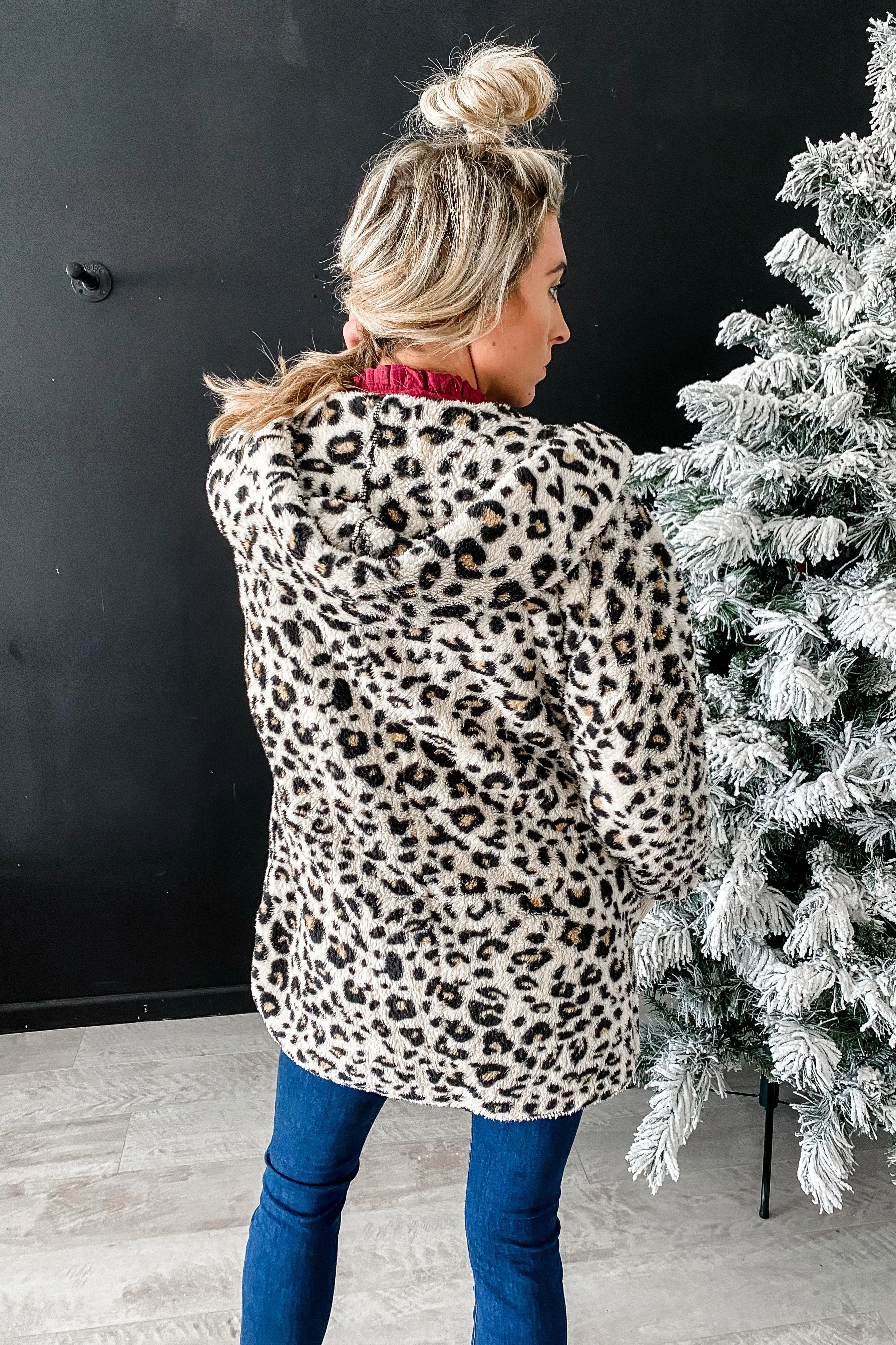 So Snuggly Oversized Leopard Hooded Jacket