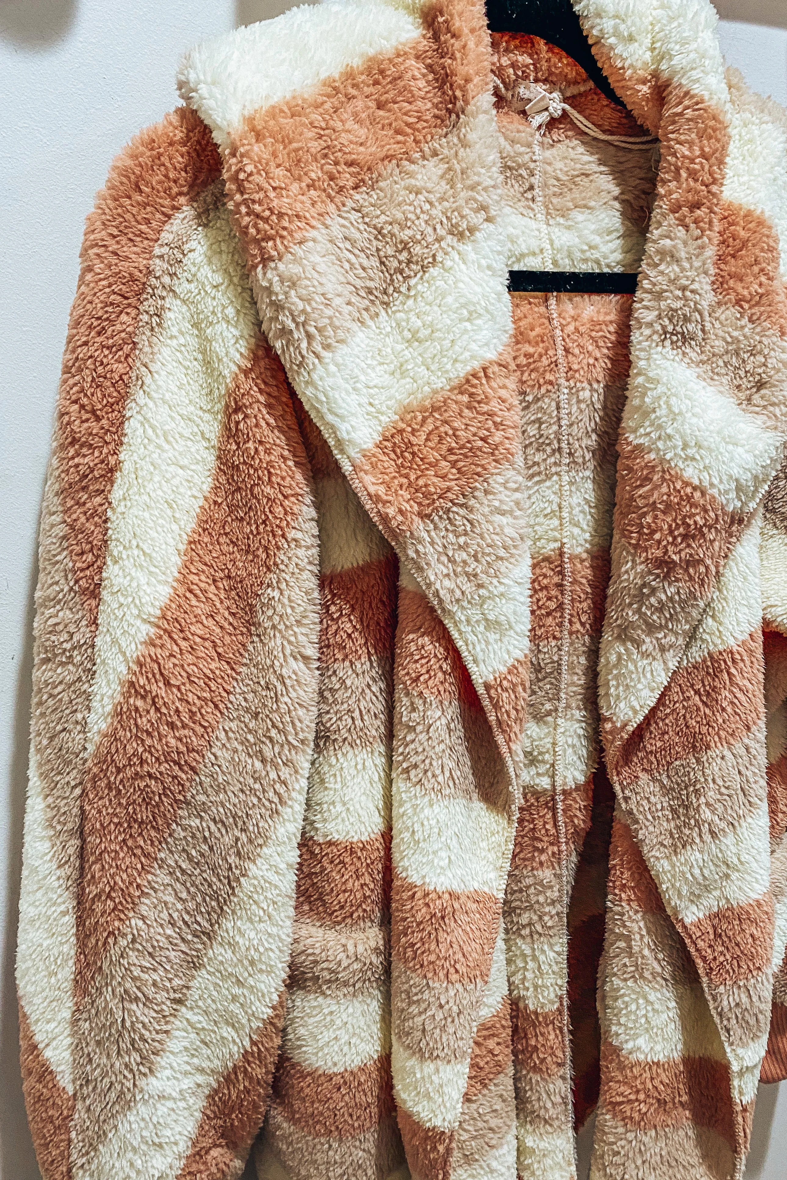 So Snuggly Oversized Striped Hooded Jacket