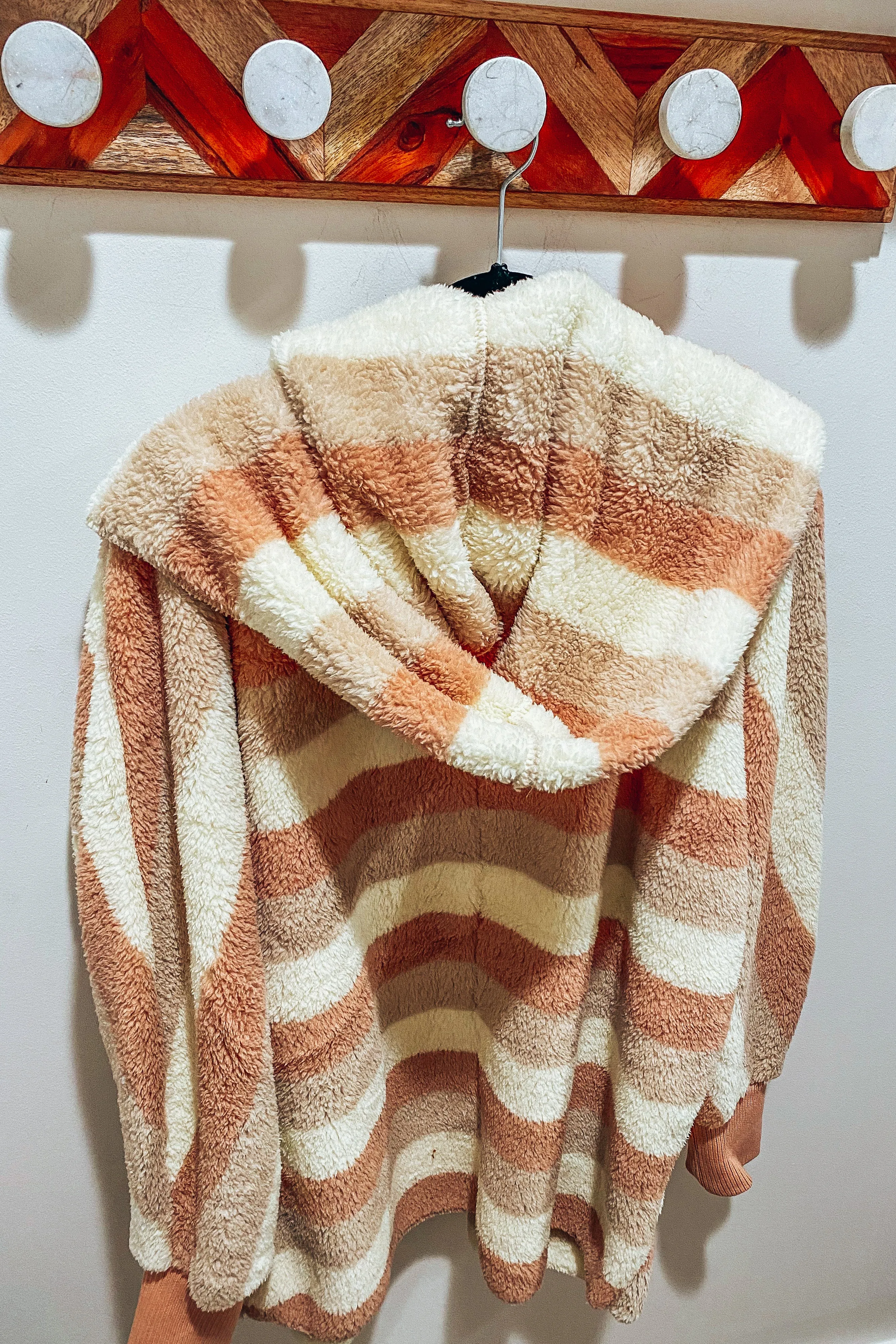 So Snuggly Oversized Striped Hooded Jacket