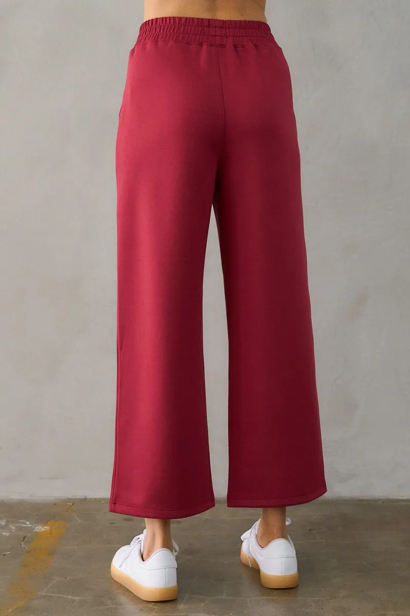 Soft Scuba Casual Pants in Dk. Rose