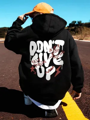 SXV  'dont give up’ Printed Cool Aesthetic Sweatshirt Hoodie