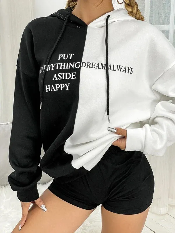 SXV  'DREAM ALWAYS BNW’ Printed Cool Aesthetic Sweatshirt Hoodie