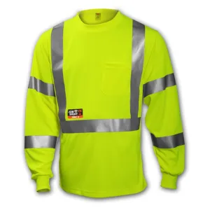 TINGLEY RUBBER CORP S85522.XL Flame Resistant Class 3 T-Shirt, Hi-Vis Yellow, X-Large, 1 Each