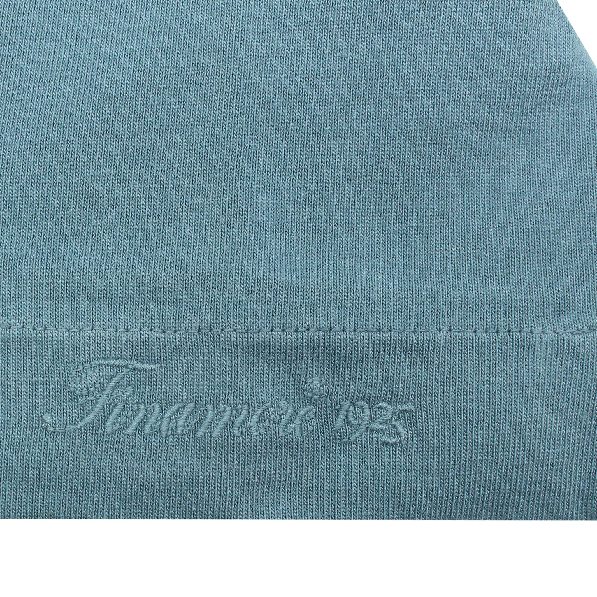 Turquoise garment dyed cotton T-shirt with Finamore 1925 logo